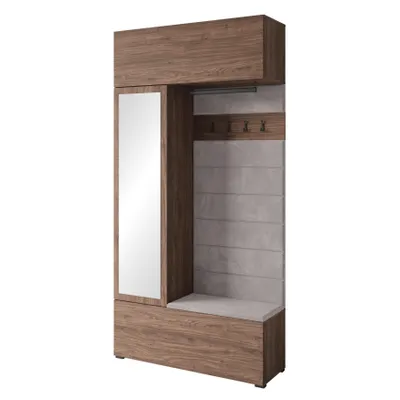 Produktbild von MINIO Garderobenset TOKAT 115  cm mit Spiegel– Walnuss Villa