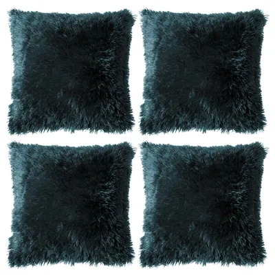Produktbild von Kissen - 50 x 50 cm - Grün - Schwarz - Polyester - Velours - 4er Set