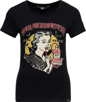 Produktbild von Queen Kerosin T-Shirt - You're My Bloodtype Schwarz L