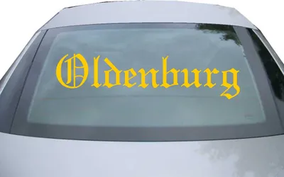 Produktbild von Indigos UG - Aufkleber Heckscheibe & Motorklappe DE6553 - gold - 600x150 mm - Stadt Oldenburg - Auto Scheiben Fenster Heckklappe Tuning Racing JDM - Die cut