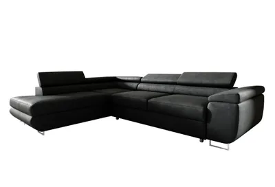 Produktbild von Ecksofa in L-Form AVESTA, L-förmige Eckcouch mit Schlaffunktion, ausziehbares Sofa, 1 Bettzeugbehälter, verstellbare Kopfstützen, (Kronos 07)