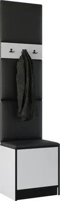 Produktbild von KIER FURNITURE Kleiderschrank EDEN, Schlafzimmer Schrank, Garderobeschrank, Flurschrank Weiß & Schwarz 106,4x205x39 cm