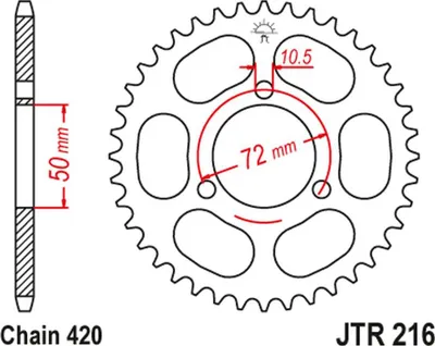 Produktbild von Jt Hinteres Ritzel 251 36 Für Honda Nsr 50/75 '89-'93 (25136Jt) (Kette 420)