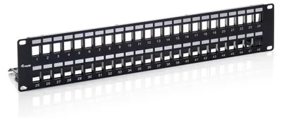 Produktbild von Equip 48-Port Keystone Cat.6 Geschirmtes Patch Panel, Schwarz