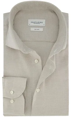 Produktbild von Hemd Profuomo Slim Fit beige Struktur Baumwolle