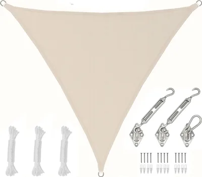 Produktbild von 2x2x2 Sonnensegel Dreieckig Wasserdicht - Sonnenschutz Segel Set mit Befestigung