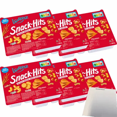 Produktbild von Lorenz Snack-Hits Knabbermix 6er Pack (6x280g Party Packung) + usy Block