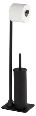 WC-Bürstenhalter mit Rollenhalter, schwarz, 69x20x15 cm