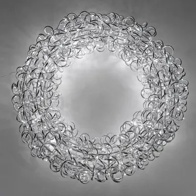 Produktbild von LED Lichter Kranz DRAHT mit Funkeleffekt D. 65cm silber Aluminium Formano Winter