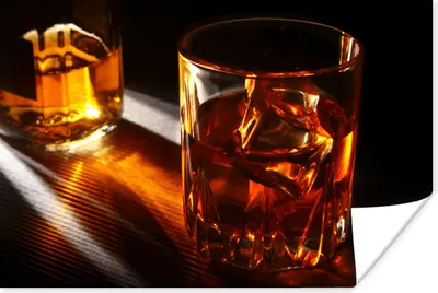 Produktbild von MuchoWow® Poster Gläser - Whiskey - Getränke 120x80 cm - Bilder