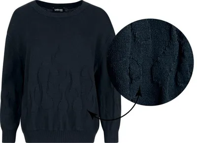 Produktbild von Gothicana by EMP Damen schwarzer Strickpullover mit Strukturmuster XL