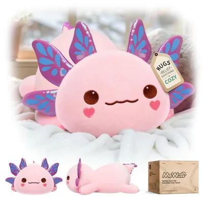Produktbild von Plüschtier Axolotl 33CM Lila Ohren Kuschelkissen für Kinder