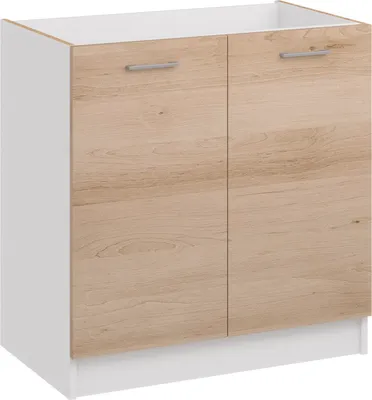 Produktbild von Roe Furniture | Küchenunterschrank 80 cm - Eiche Artisan - Braun - Spülenunterschrank - Ohne Arbeitsplatte - Unterschränke Küche - DZ8