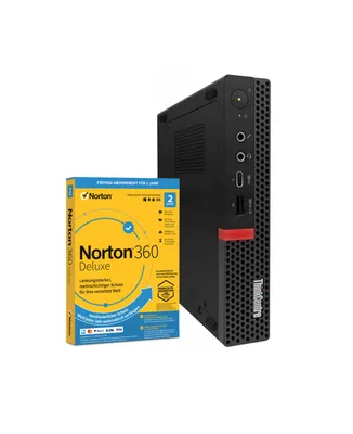 Produktbild von Lenovo ThinkCentre M920q | Intel i7-8700 | 6 x bis zu 4.60 GHz | 16 GB RAM | 256 GB SSD | Win 11 Pro | Norton 360 | Schwarz