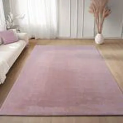 Produktbild von Carpettex Teppich Kurzflor, Einfarbig, Waschbar, Rutschfest, Für Wohnzimmer, Schlafzimmer,Kinderzimmer, Größe: 200 x 280 cm, Farbe: Rosa