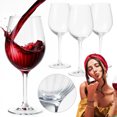 Zdjęcie produktu dla 4X Kieliszki Do Wina Szampana Szklanki Eleganckie Szklane 500 Ml Zestaw