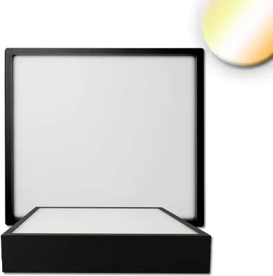 Produktbild von ISOLED LED Deckenleuchte PRO schwarz, 24W, 225x225mm, ColorSwitch 2700/3000/4000K, dimmbar