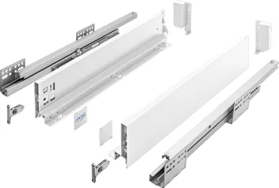 Zdjęcie produktu dla Prowadnice do szuflad GTV AXIS PRO I Szuflady z pełnym wysuwem I Białe I Nośność do 40 kg I Systemy Push to Open I Swobodny dostęp I Szerokość: 500 mm I Wysokość: 86 mm