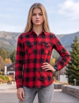 Obrázek produktu pro Dětská košile Brandit Amy Flanell Shirt GIRLS red/black - XXL