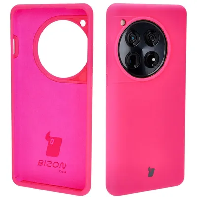Two views of a neon pink phone case, one showing the interior and the other the exterior with a camera cutout.