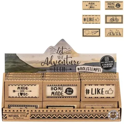 Produktbild von Stempel Let The Adventure Begin 6 cm 6 sortiert