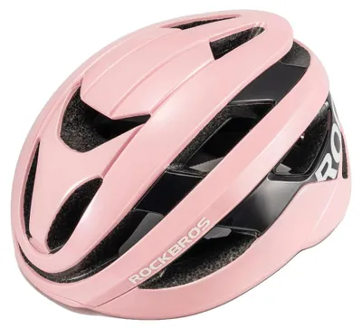 Zdjęcie produktu dla Kask rowerowy, lekka konstrukcja, oddychająca wentylacja, błyszczący różowy kolor, rozmiar M (54-58 cm)