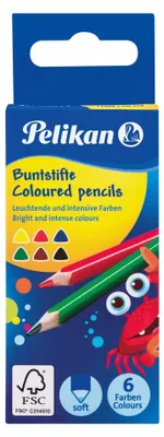 Produktbild von Pelikan Kurze Buntstifte 6 Farben Set