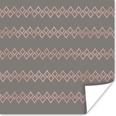 Produktbild von MuchoWow® Poster Rosa - Muster - Luxus 50x50 cm - Wohnzimmerdekoration