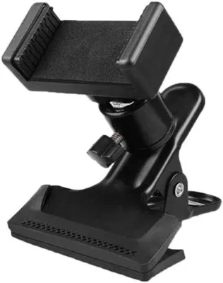 Produktbild von Klemmhalter für Kameras und Smartphones, Gitarrenständer, Cliphalter, schwarz, kompakt