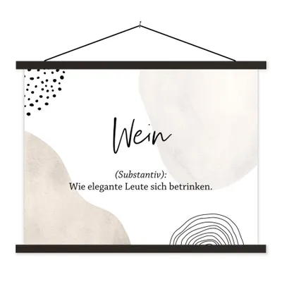 Produktbild von MuchoWow® Textilposter Sprichwörter - Wein - Zitate - Wörterbuch - Weindefinition 150x113 cm mit schwarzem Rahmen - Wohnzimmer