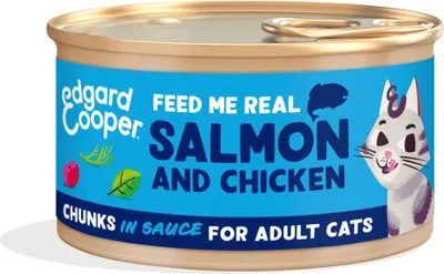 Produktbild von Katze erwachsenes Stückchen Lachs/Huhn 85 Edgard & Cooper