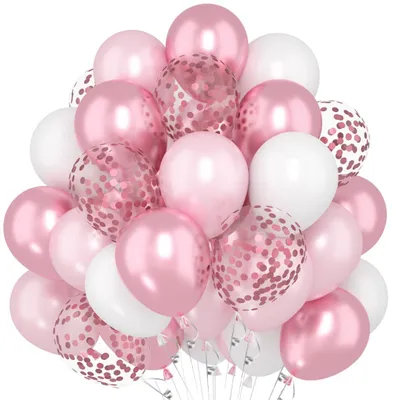 Productafbeelding van Set van 60 Roze Ballonnen voor Feestdecoratie
