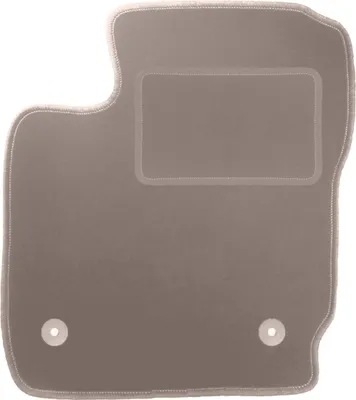Produktbild von Fahrerfußmatte Velours beige passend für Ford Tourneo Courier (2014-, kombivan) – mit Befestigungen – passgenau