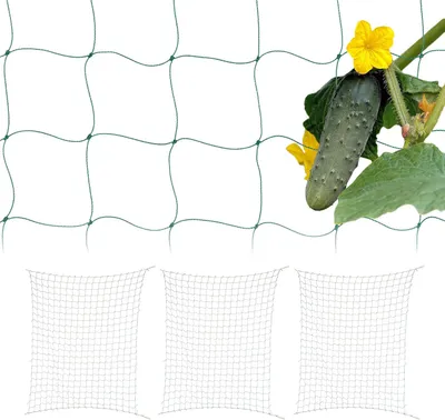 Produktbild von Relaxdays Ranknetz 4er Set, für Gewächshaus, 200x250 cm, Rankhilfe Gurken, Maschenweite 10 cm, Gewächshausnetz, PE, grün
