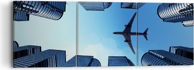 Produktbild von Bild auf Leinwand - Leinwandbild - Himmel Stadt Agglomeration Wolkenkratzer - 90x30cm - Wand Bild - Wanddeko - Leinwanddruck - Bilder - Kunstdruck - Leinwand bilder - Wandkunst - CA90x30-2556