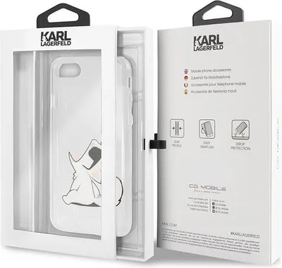Immagine prodotto di Karl Lagerfeld Klhci8Cfnrc Custodia rigida per Iphone 7/8Se 2020 / Se 2022 Trasparente Choupette Fun