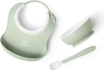 Immagine prodotto di BabyBjörn 3 pezzi di piatti per bambini verde pastello