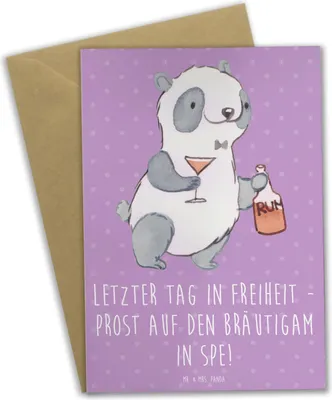 Produktbild von Mr. & Mrs. Panda jubiläumskarte Junggesellenabschied Feier - Lavendeltraum - Geschenk, babykarte, Geschenke, Heiraten, Hochzeit, vatertagskarte, dankeskarten, Stil, Spaß