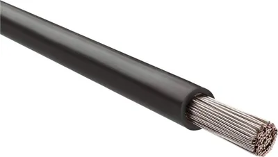Image de CÂBLE HELU FÜNFNORM 1X10 mm² AWG8 BK (noir) Conducteur unique noir AD 6,8 mm Tension nominale Uo/U 450 V/750 V selon UL/CSA 600 V