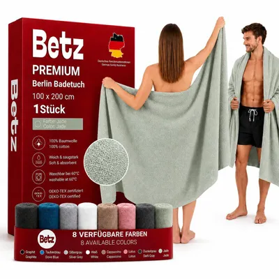 Produktbild von Betz 2 Stück XXL Badetücher 100 x 200 cm BERLIN  Saunatücher 100% Baumwolle Farbe – jade