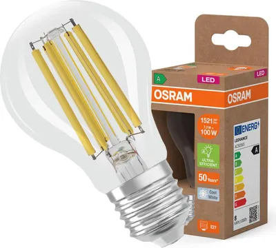 Zdjęcie produktu dla Żarówka LED A60 E27 7.2W = 100W 1521lm 4000K Neutralna 320° Filament CLASSIC ENERGY EFFICIENCY Osram