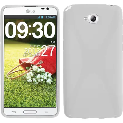Produktbild von PhoneNatic Case kompatibel mit LG G Pro Lite - weiß Silikon Hülle X-Style + 2 Schutzfolien