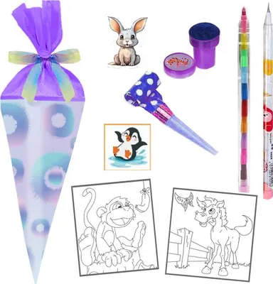 Produktbild von Herlitz Schultüte Mini Punkte 15 cm gefüllt flieder