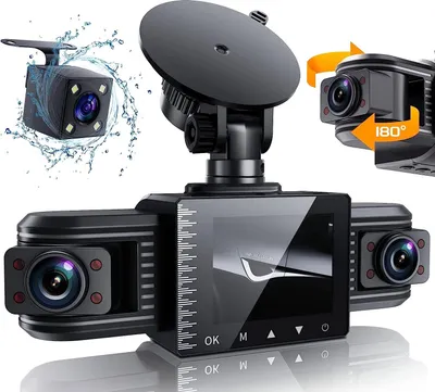 Produktbild von Dashcam Auto,3-Kanal 2,5K+1080P+1080P Autokamera,mit 2 Zoll-Bildschirm,170 ° Weitwinkel,Dasch-Cam Infrarot Nachtsicht , Autokamera mit Parküberwachung