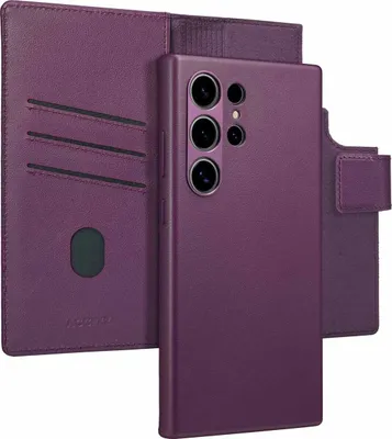Produktbild von Accezz 2-in-1 Klapphülle aus Leder mit MagSafe für das Samsung Galaxy S24 Ultra - Heath Purple