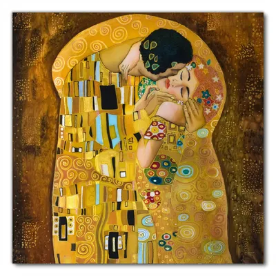 Produktbild von Wallario selbstklebende Möbelfolie/ Tischdecke für Innen und Außen, Größe: 50 x 50 cm - Der Kuss von Klimt
