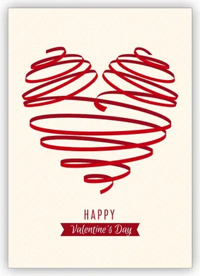 Produktbild von Romantische Valentinskarte mit großem rotem Herz: Happy Valentine's Day