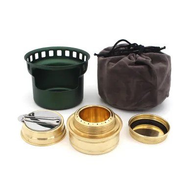 Produktbild von Mini-Spirituskocher, winddicht, mit Aufbewahrungstasche, vollständige und vollständige Verbrennung, hohe Tragkraft, tragbares Kochen, hochtemperaturbeständig, Spiritusbrenner für Outdoor-Camping, Camping-Werkzeug