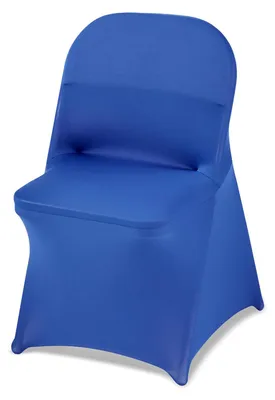 Productafbeelding van VEVOR Stoelhoesjes, stoelbekleding, stretch, 50 stuks, wasbaar en afneembaar. Stoelhoes van polyester-Elasthan, geschikt voor bruiloften, diners en banketten, passend voor inklapbare stoelen (45 x 46 x 77 cm). Blauw