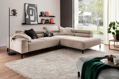 Produktbild von KAWOLA Sofa DELIA Ecksofa Cord taupe Recamiere rechts
